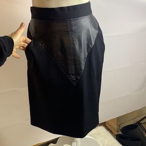 Vintage Black leather detail skirt